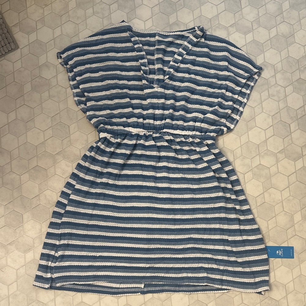 Striped Blue and White Cover up Dress